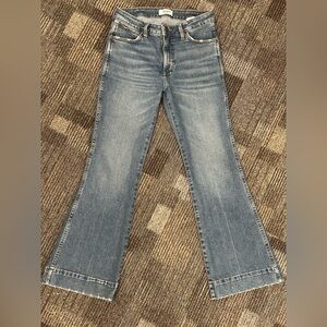 Wrangler Retro High Rise Trouser Flair Bootcut Blue Stretch Jeans Womens 28x30